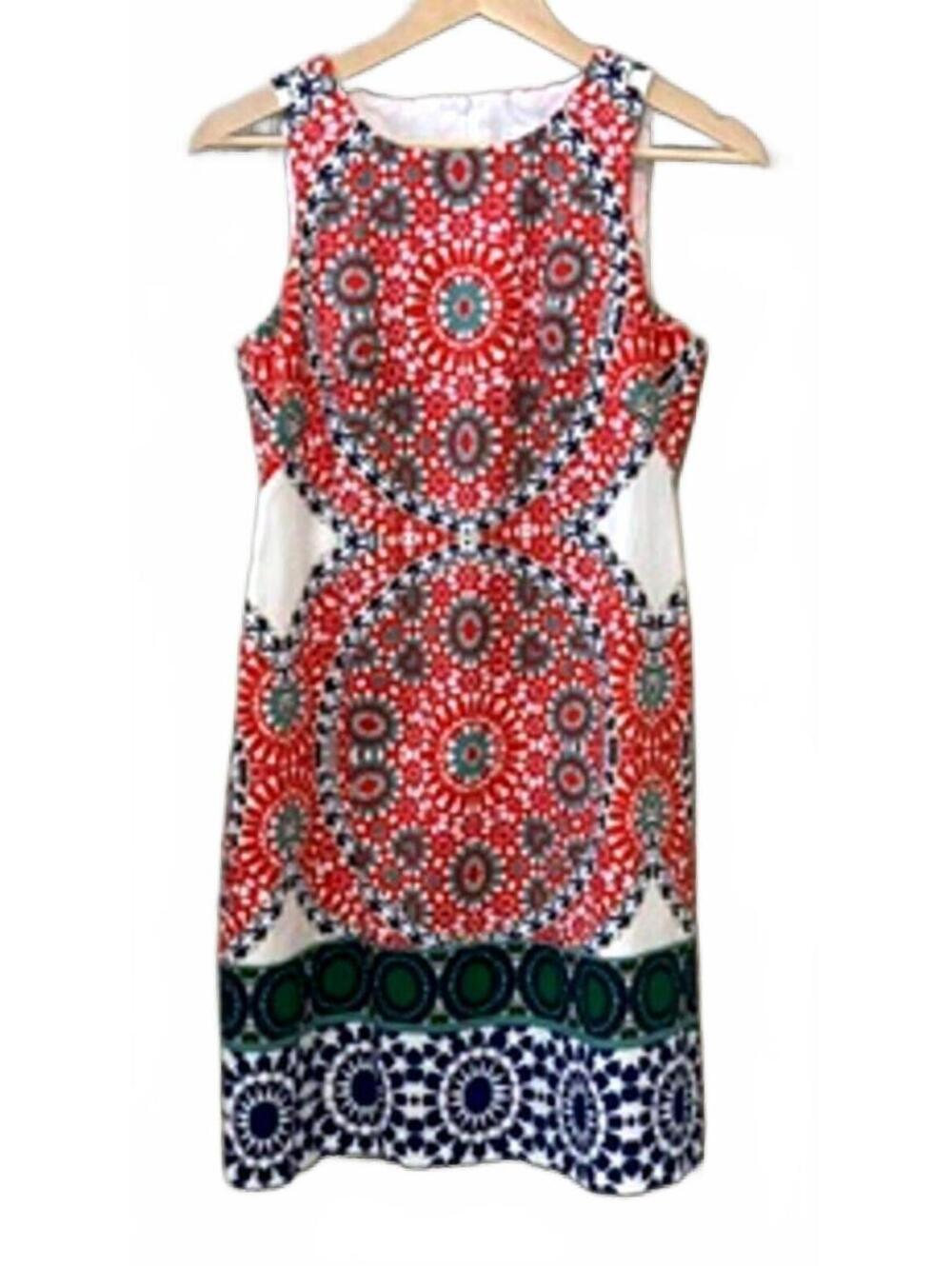 London Times Colorful Kaleidoscope Medallion Print Shift Dress 4